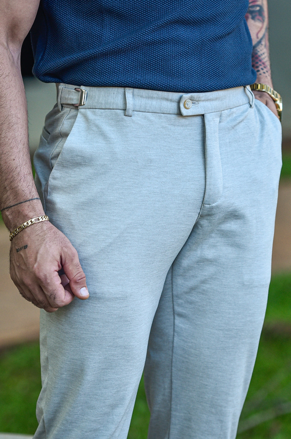 Calça Levon Signature com Ajuste - Cinza
