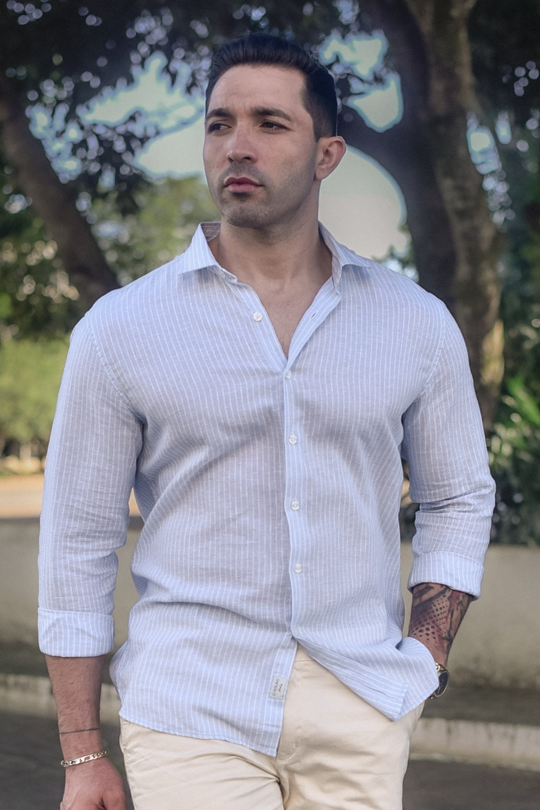 Camisa de Linho com Listras