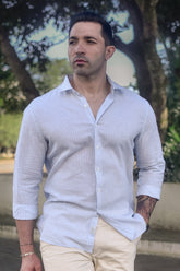 Camisa de Linho com Listras