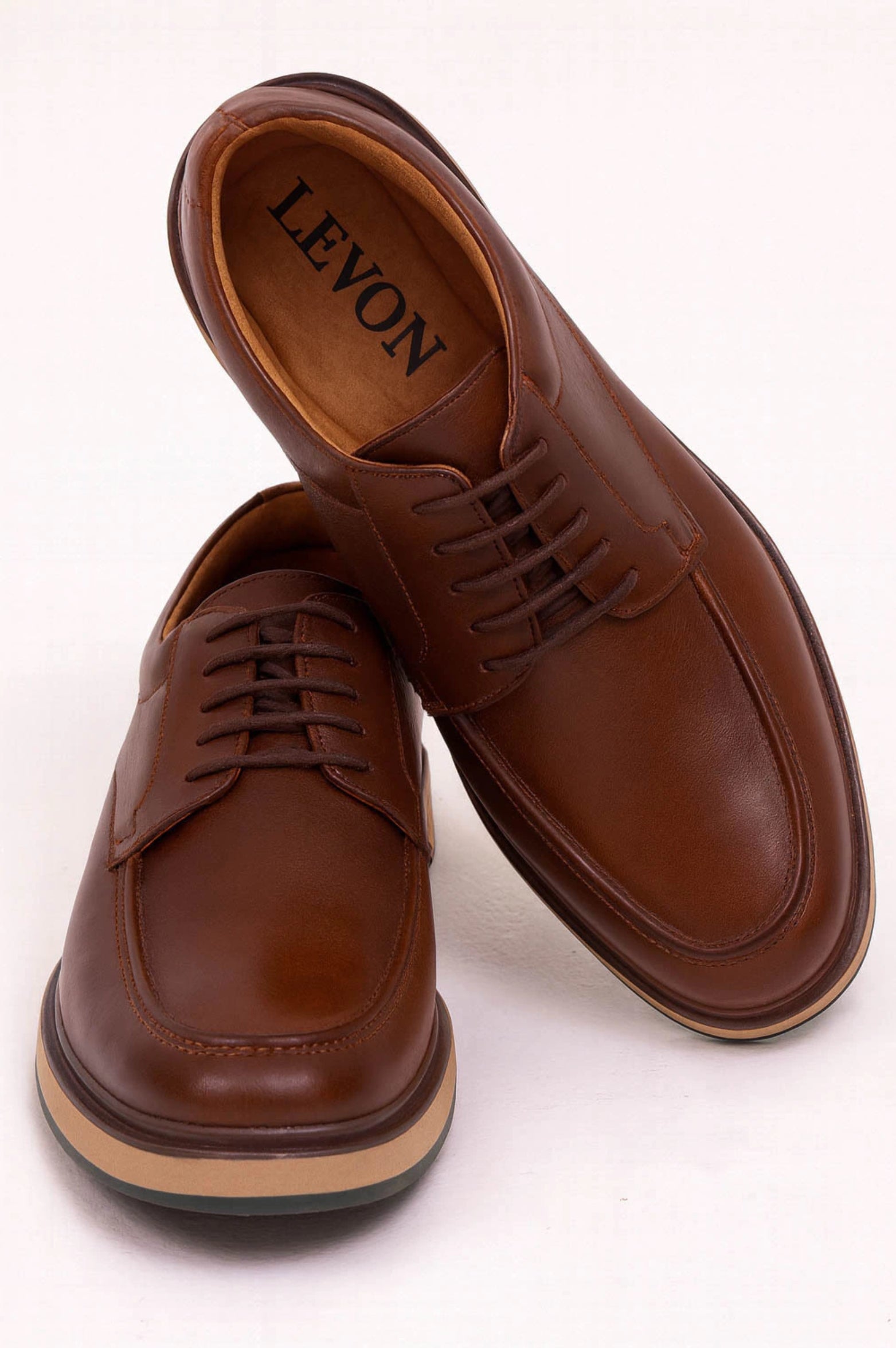 Sapato Derby Elite Couro Premium Café Verona