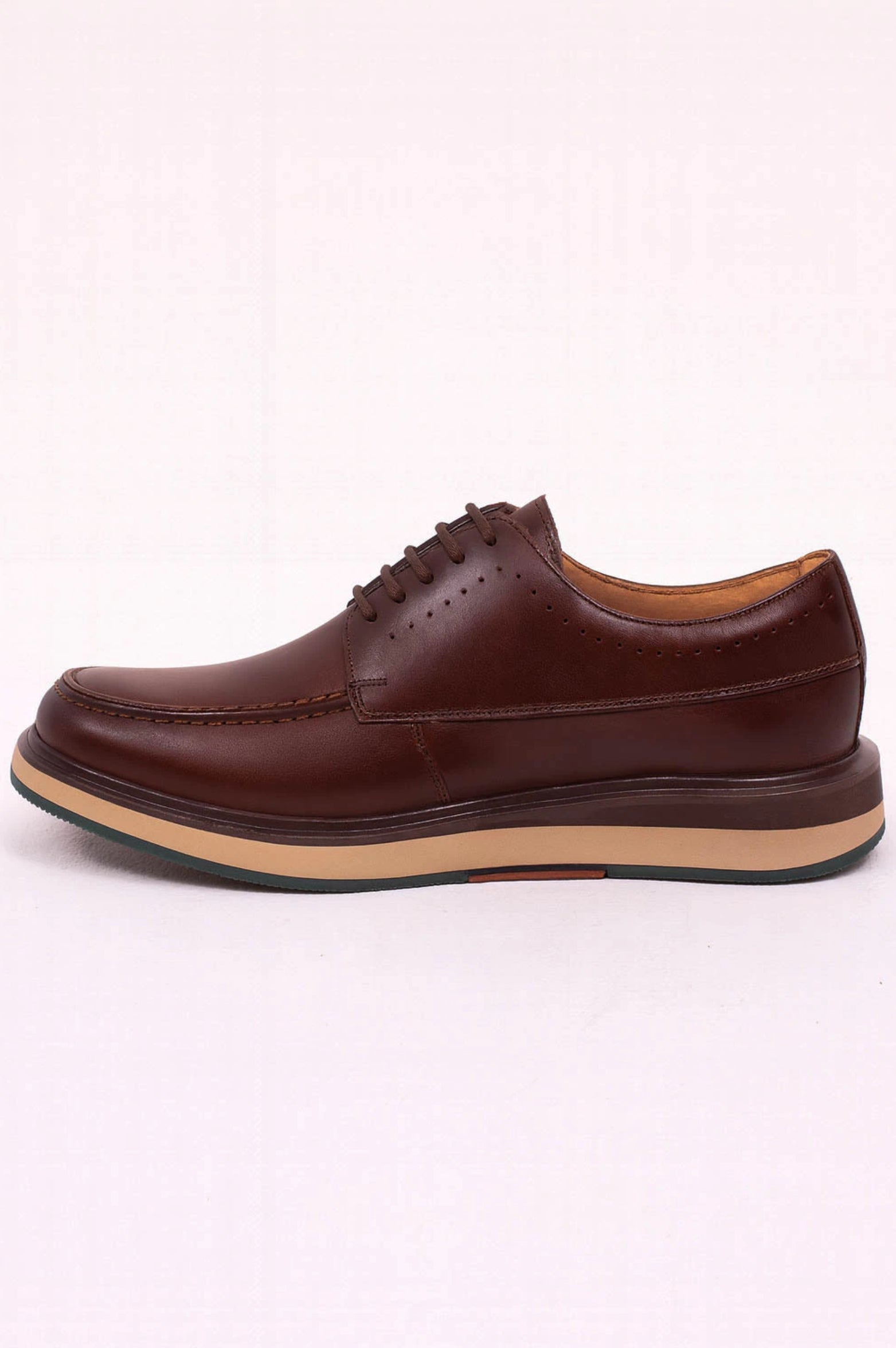 Sapato Derby Elite Couro Premium Café Verona